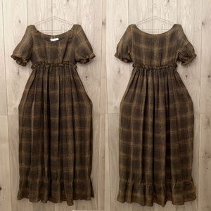 NWT VTG Simon Kneen Italy Puff Sleeve Floor Length